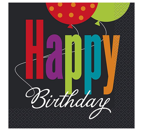 Vibrant Birthday Cheer Luncheon Napkins (16 Count) - Premium Multicolor Paper Napkins With Festive Design, Perfect For Celebrations & Parties