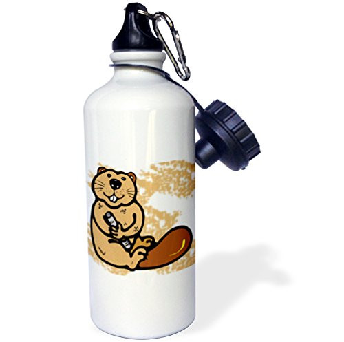 3dRose Cute Country Happy Beaver-Sports Water Bottle, 21oz (wb_202552_1), Multicolored 3dRose Cute Country Happy Beaver-Sports Water Bottle, 21oz (wb_202552_1), Multicolored