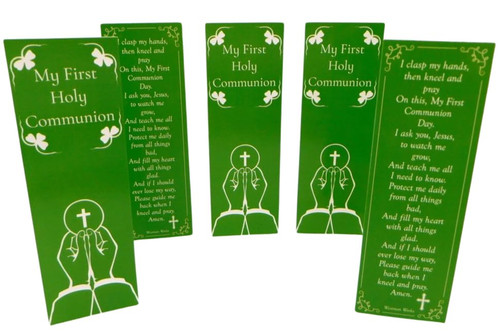 First Communion Bookmark with Irish Prayer Pack Children's Boys or Girls Holy Card, Set of 5