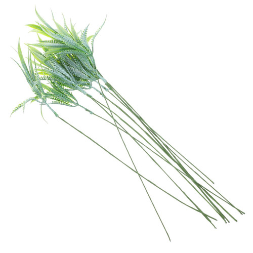 Luxshiny 10pcs Artificial Green Leaves Grass Stems Artificial Spring Greenery Stems Plants Fake Plant Branches for Flower Arrangement Bouquets Floral Vase Wedding Decor
