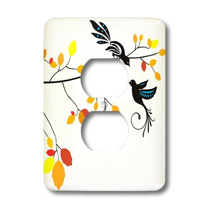 3dRose lsp_48498_6 Birds on Autumn Trees  2 Plug Outlet Cover