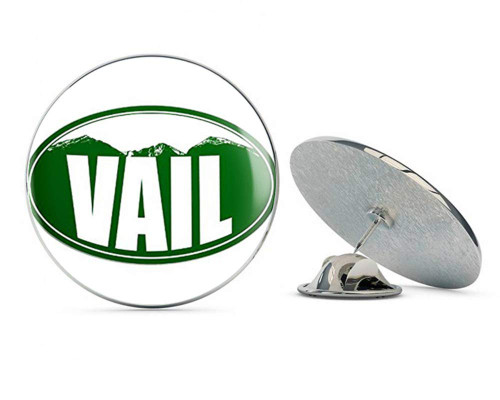 NYC Jewelers Oval Vail Colorado Mountain BG (Snow ski Resort) Metal 0.75" Lapel Hat Pin Tie Tack Pinback