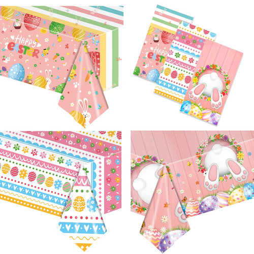 3 Pack Easter Tablecloth, Easter Plastic Tablecloth Disposable Easter Egg Bunny Table Cover Spring 54x108inch Happy Easter Table Cloth Rectangle Table for Easter Party Decorations Home Decor 3 Pack Easter Tablecloth, Easter Plastic Tablecloth Disposable Easter Egg Bunny Table Cover Spring 54x108inch Happy Easter Table Cloth Rectangle Table for Easter Party Decorations Home Decor