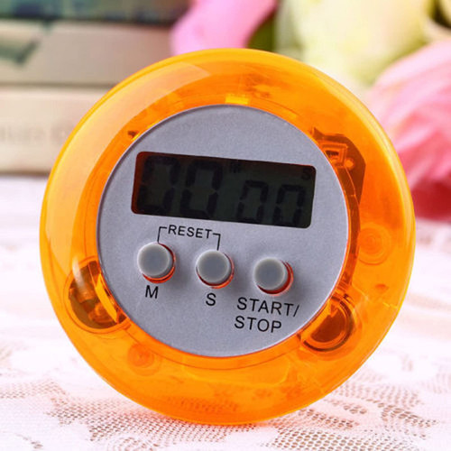 LCD Digital Kitchen Cooking Timer Count Down Up Clock Loud Alarm Clock Loud Mini (Orange)