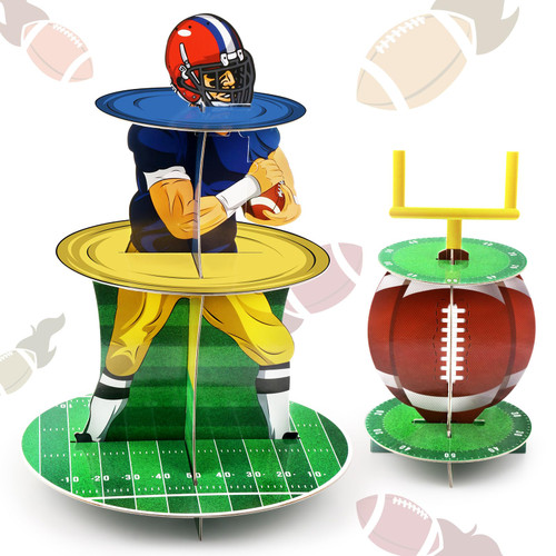 2 Set Football Party Decorations 3 Tier Super Football Bowl Cupcake Stand Cardboard Tiered DIY Cake Stand Holder Tower for Sports Themed Baby Shower Dessert Table Displays Birthday Party Supplies 2 Set Football Party Decorations 3 Tier Super Football Bowl Cupcake Stand Cardboard Tiered DIY Cake Stand Holder Tower for Sports Themed Baby Shower Dessert Table Displays Birthday Party Supplies