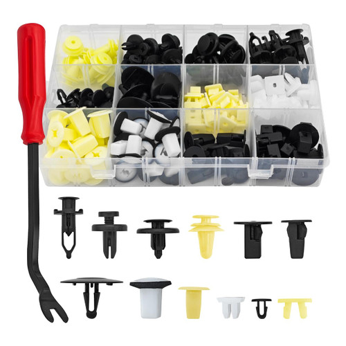 Osilly Car Retainer Clips, 166pcs Nylon Auto Retainers Clips Bumper Grill Fender Door Rivets, 12 Most Popular Sizes with 5pcs Fasteners Clips Kit, Universal for FJCruiser MiniCab and More