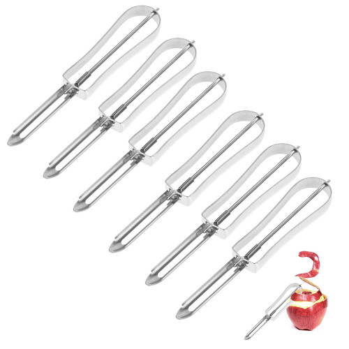 6 Pieces Vegetable Peeler Stainless Steel Rotary Peeler Potato Peeler for The Kitchen Peeling Apples Vegetables Carrots Peeling Tools
