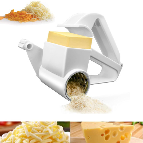 Cheese Grater, Cheese Grater Hand Crank, Rotary Cheese Grater, Parmesan Cheese Grater,Handheld Rotary Cheese Grater, Box Grater, For Cheese, Nuts, Vegetables, Chocolate