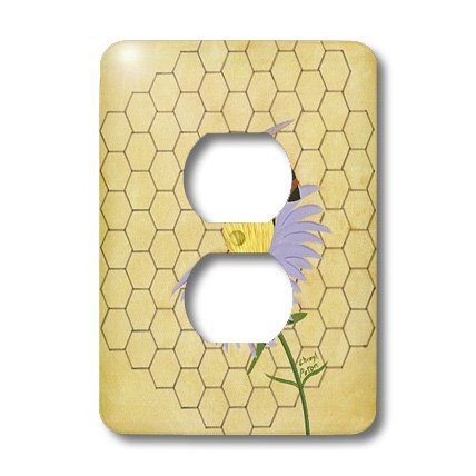 3dRose lsp_13577_6 Honey Bee on Flower 2 Plug Outlet Cover