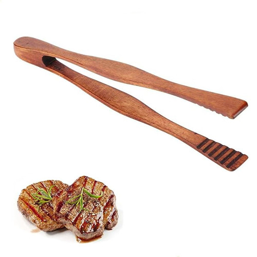 Beetoo Wooden Barbecue Tongs, Bamboo Toast Tongs, Wooden BBQ Serving Tong Kitchen Utensils For Cooking and Holding Toast Bacon Muffin Bagel Bread