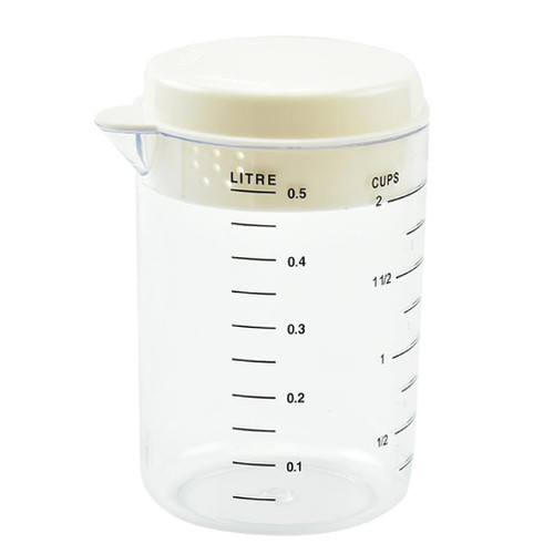 Plastic Measuring Cup With Splashproof Lid V-shaped Spout Mixing Pitcher Kitchen Baking Measuring Tool Easy To Pour Mixing Baking Utensil With Spout Lid Measures Lines