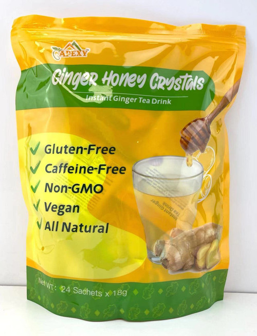 Apexy Instant Ginger Honey Crystal 18gx24 Sachets (Original), 15.23 Ounce