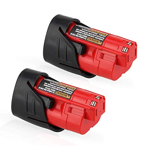 [2 Pack] 12V 2500mAh Lithium Replacement Battery for Milwaukee M12 Battery XC 48-11-2420 48-11-2401 48-11-2402 48-11-2440 48-11-2411 Cordless Power Tools