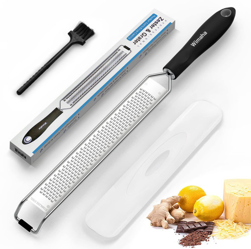Wimaha Lemon Zester Cheese Grater for Kitchen, Heavy Duty Cheese Grater & Vegetable Grater for Lemon, Garlic, Nutmeg, Chocolate, Ginger