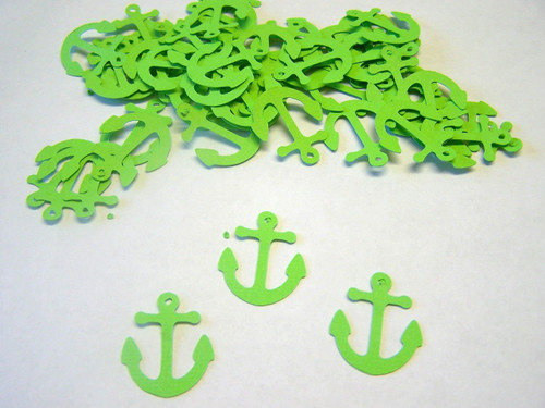 100 Lime Green Anchor Confetti Nautical Die Cut Cutout Embellishment Table Scatter Nautical Theme Baby Shower Nautical Birthday