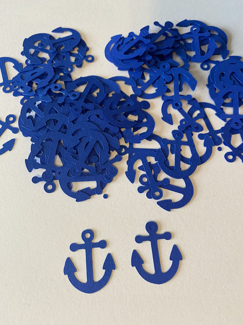 100 Royal Blue Anchor Confetti Nautical Baby Shower 1 Inch Anchor Die Cut Anchor Cut out Embellishment Table Scatter Nautical Wedding