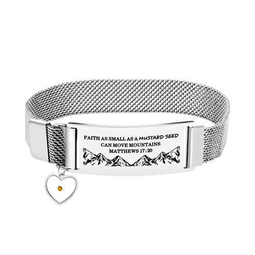 Uloveido Religious Stainless Steel Bracelet for Men Women Christian Encouragement Bracelet Gift Engraved Faith as Small as a Mustard Seed Can Move Mountains Matthew 17:20, Y1322 Uloveido Religious Stainless Steel Bracelet for Men Women Christian Encouragement Bracelet Gift Engraved Faith as Small as a Mustard Seed Can Move Mountains Matthew 17:20, Y1322