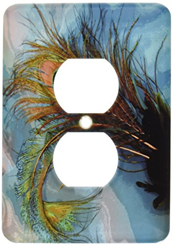3dRose lsp_60467_6 Abstract Peacock Feather Ii  2 Plug Outlet Cover