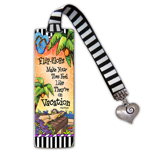 Cathedral Art, 4" Flip-Flops Metal Bookmark, Black