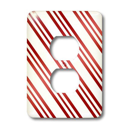 3dRose lsp_20398_6 Christmas Candy Cane Stripe Red And White 2 Plug Outlet Cover