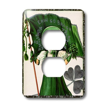 3dRose lsp_42902_6 Erin Go Braugh, Irish Lady And Flag (Vintage) Outlet Cover