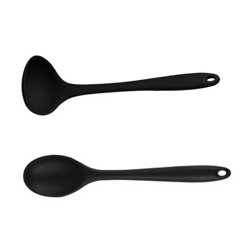 FELTECHELECTR 2 Pcs Silicone Spoon Silicone Soup Ladle Serving Spoons Dinner Spoon Silicone Rice Ladle Silicone Rice Scoop Rice Paddle Spoon Serving Ladle Noodle Spoon Mini Japan
