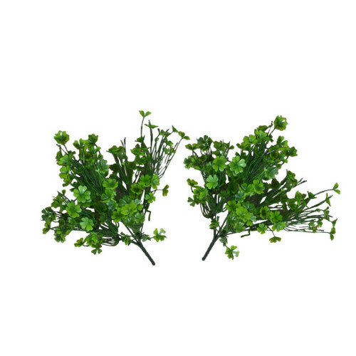 Alipis Artificial Four Leaf Clovers Plants 2Pcs Faux Greenery Stems Fake Shamrocks Bushes Artificial Shrubs Plants for Irish Party St. Patricks Day Home Office Garden Decor