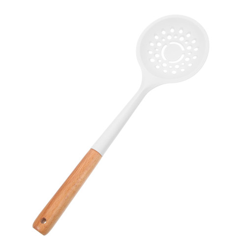 SHOWERORO Colander Silicone Filter Spoon Ladell Spoons Slotted Ladle Pasta Skimmer Spoon Cooking Spoon Filters Noodles Strainer Spoon Cooking Skimmer Spoon Flat Noodle Spoon