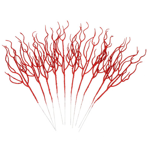 Levemolo 10pcs Christmas Leaf Curly Sprays Twigs Artificial Christmas Spray Christmas Picks Gold Artificial Leaves Christmas Glitter Picks Christmas Flower Leaf Christmas Tree Wonderland or
