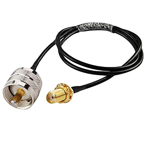 MPD Digital r58-smaf-uhf-20in- RF Coaxial Cable SMA Female to UHF PL259 Male RG58 Coax with PL-259 - with Polyolefin Cross-Linked Strain Relief
