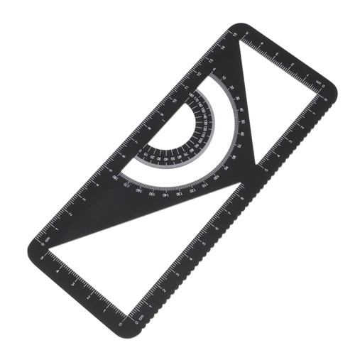 MAGICLULU 2pcs Set Metal Ruler Protractors Metal Compass Triangle Ruler Drafting Supplies Clear Ruler Aluminum Ruler Stationery Supplies Drawing Protractor Aluminum Alloy Suite Student