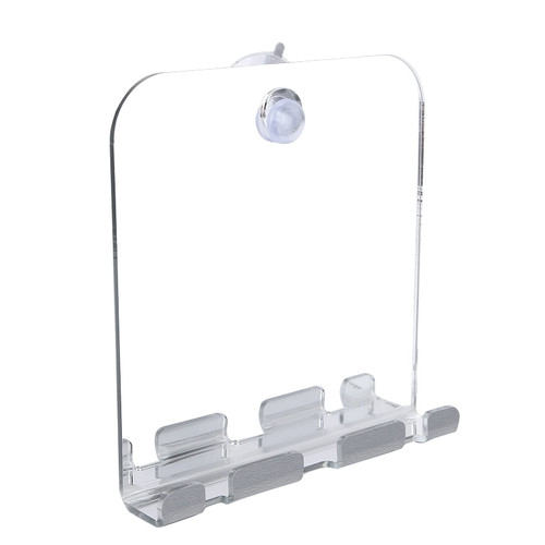 TOPINCN Fogless Shaving Mirror with Shaving Hook, Anti Fog Shaving Mirror Shower, No Drilling, Square Shower Mirror with 2 Suction Cups