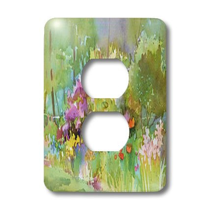 3dRose lsp_20325_6 Flowers In Abstract 2 Plug Outlet Cover