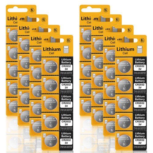 Fitinoch 40 Pack 3 Volt CR2032 Lithium Batteries, 3v Button Cell Coin 2032 DL2032 ECR2032 Battery for Airtag, Car Remote Key