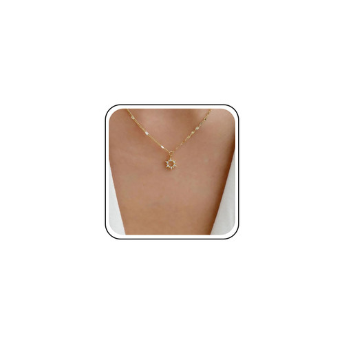 Andelaisi Boho Crystal Sunburst Choker Necklace Gold Rhinestone Sunflower Necklace Choker Vintage Hollow Sun Necklace Bling Cz Sun Pendant Necklace Jewelry for Women and Girls