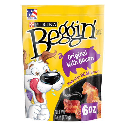Purina Beggin' Strips Dog Treats, Original With Bacon Flavor - 6 oz. Pouch Purina Beggin' Strips Dog Treats, Original With Bacon Flavor - 6 oz. Pouch