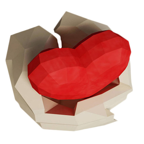 STOBOK 3d Paper Model Diy 3d Origami Paper 3d Fold Origami Paper Papercraft Building Kit Decorative Art Love Sculpture Geometric Origami 3d Origami Paper Craft Child Wedding Puzzle