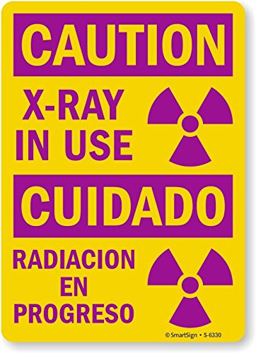 Smartsign S-6330-EU-10 "Caution: X-Ray in Use" Vinyl Label, 10" Length, 7" Width, 0.5" Height