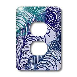 3dRose lsp_63647_6"Pretty Peacock Feathers" Plug Outlet Cover