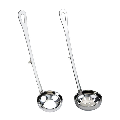 BIUDECO 2pcs Hot Pot Ladle Soup Spoon Ladles Cooking Ladle Filtering Ladle Strainer Scoops Colander Soup Spoon Skimmer Spoon Stainless Steel Soup Ladle Spoon Oil Filter Spoon Wall-mounted
