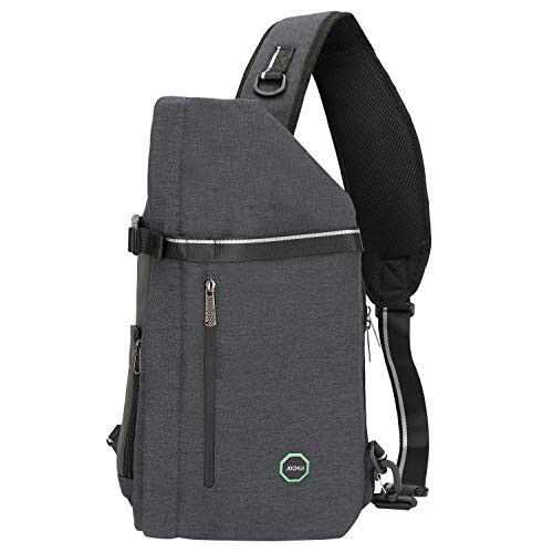 JOCHUI Sling Backpack, Sling Bag Crossbody Bags for Men Women Travel Backpack Chest Shoulder Backpack Crossbody Purses Gray