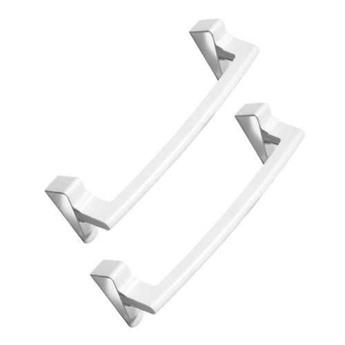 Veemoon 2pcs Kitchen Towel Holder Over Cabinet Rack Hand Towel Holder Punch Free Towel Holder Cabinet Towel Organizer Cabinet Rack for Hanging Towel Bar Abs Towel Rack White Cabinet Door