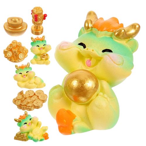 DOITOOL 2024 Dragon Statues 8 Pcs Decor Adorable Dragon Figurine Dragon Ornament Desktop Dragon Statue Adorable Dragon Statue Dragon Figure Desktop Dragon Figurine Puppet Resin Mini