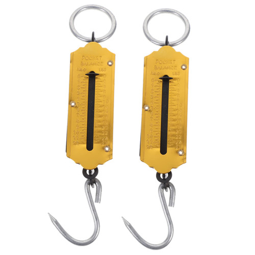 Baluue 2pcs Spring Scale Hanging Scale Portable Scale Mechanical Scale Spring Hook Scale Balance Small Scale Fruit Hook Hand Scale Home Supplies Handheld Vegetable Scale Fishing Iron