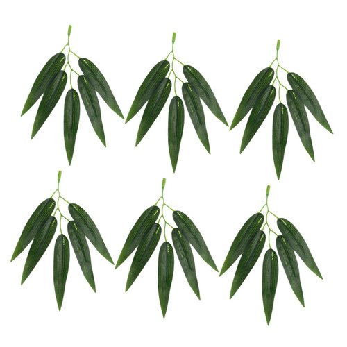 Zerodeko 50pcs Artificial Bamboo Plant Fake Plant Decor Faux Outdoor Plants Greenery Decor Artificial Lucky Fake Bamboo Branches Green Vases Garland Wedding Small Bamboo Leaves