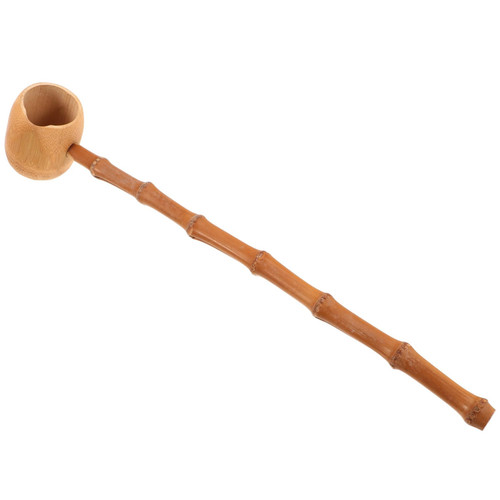 Mikinona Bamboo Water Ladle Wooden Tea Ladle Wooden Ladle Spoon Japanese Water Bailer Long Handle Bamboo Ladle Spoons Garden Watering Ladle Soup Ladle Bamboo Spoon Japanese-style