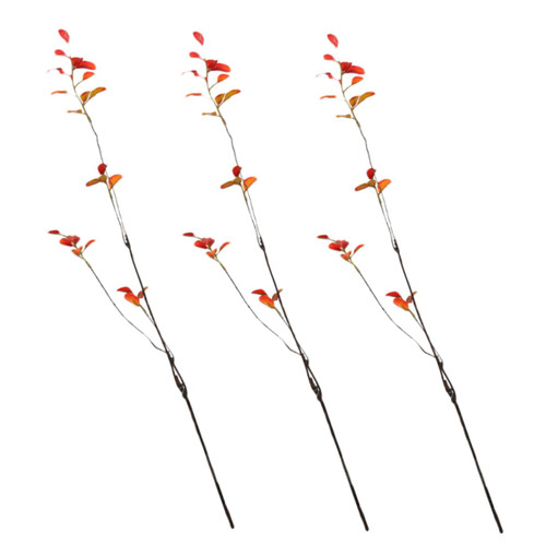 PRETYZOOM 3pcs Simulated Twigs Greenery Branches for Vase Home Fake Plant Artificial Greenery Stems Christmas Sprays and Picks Fall Leaves Tiara 57c Fake Leaves Wedding Plastic Red