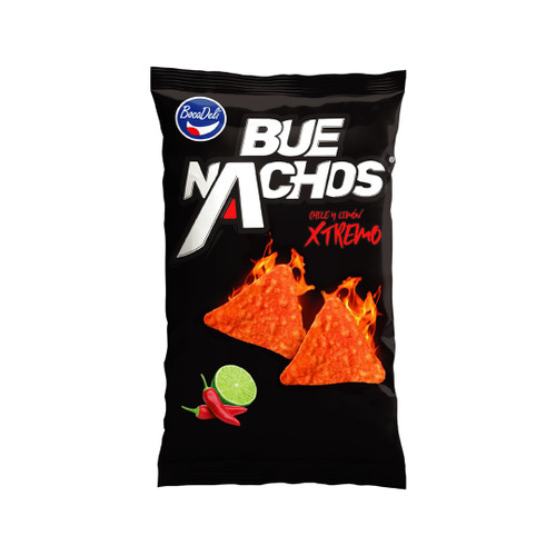 Bocadeli BueNachos Xtremo Chile y Limon, Chili and Lemon Flavored Tortilla Chips, 5.7 oz, Salvadoran Snacks (1 Pack)