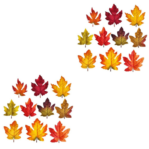 Abaodam 2 Packs Fake Autumn Leaves Fake Maple Leaves Halloween Fall Decor Fall Maple Leaves Decorative Fake Leaves Autumn Plant Maple Leaf Thanksgiving Leaves Artificial Ornament Baby
