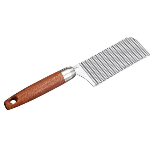 Garneck Stainless Steel Crinkle Cutter Wavy Chopper French Fry Slicer Knives Chipper Salad Chopping Cucumber for Potatoes Carrot Chips Fruits Vegetable Onions